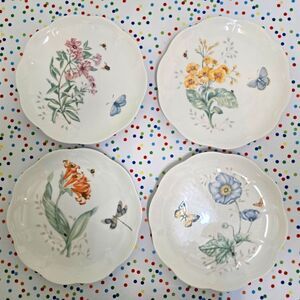 LENOX BUTTERFLY MEADOW SALAD PLATES 9 INCH, SET OF 4